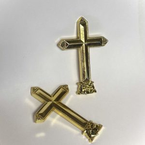 CRUZ DE PLÁSTICO DORADA 8CM